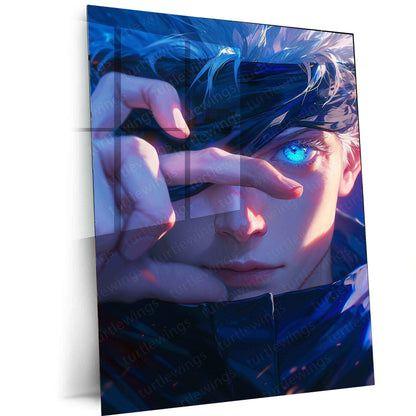 Gojo Satoru - Jujutsu Kaisen Hyper-Realistic Metal Poster | Main Portrait & Landscape | Iconic Anime Art - TURTLEWINGS