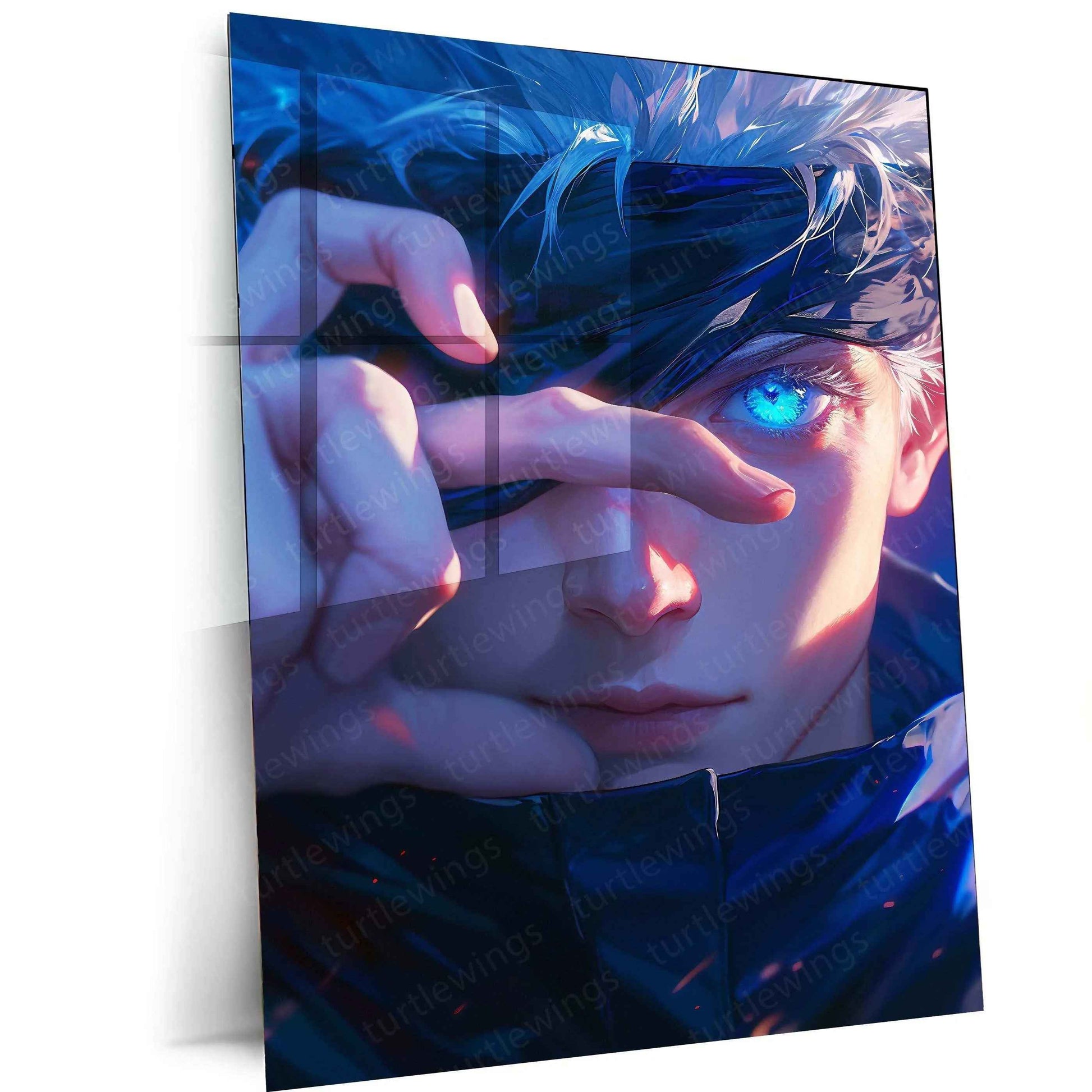 Gojo Satoru - Jujutsu Kaisen Hyper-Realistic Metal Poster | Main Portrait & Landscape | Iconic Anime Art - TURTLEWINGS