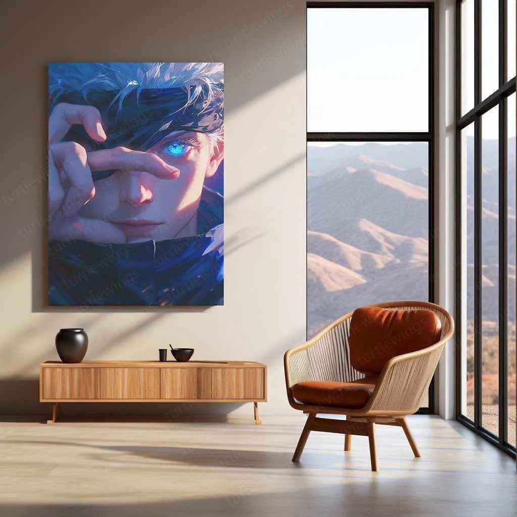 Gojo Satoru - Jujutsu Kaisen Hyper-Realistic Metal Poster | Main Portrait & Landscape | Iconic Anime Art - TURTLEWINGS