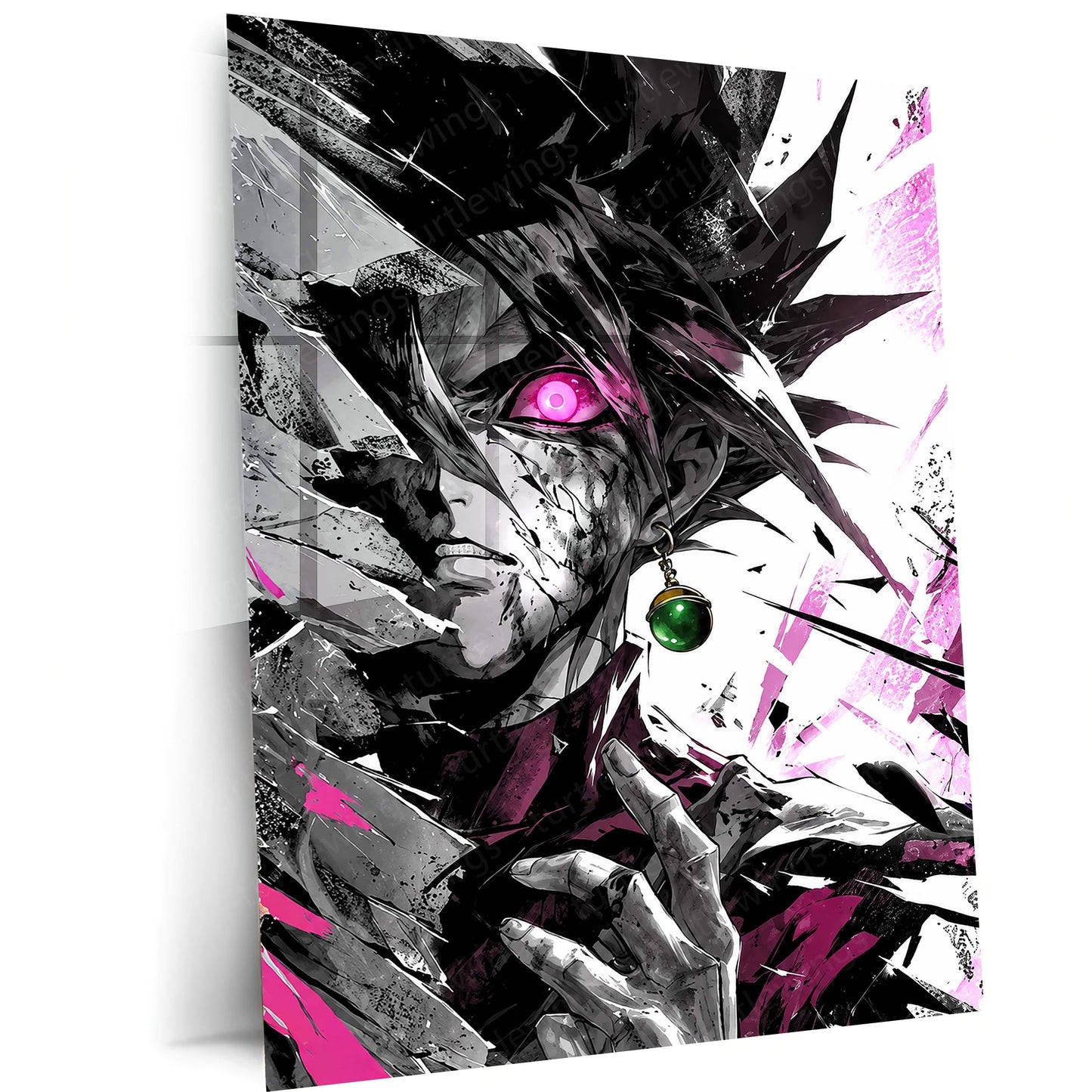 Anime Metal Poster | Dragon Ball Super Metal Poster | Goku Black Rose Dark Aura Wall Art | Epic Saiyan Villain Metal Frame