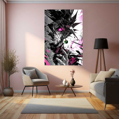 Anime Metal Poster | Dragon Ball Super Metal Poster | Goku Black Rose Dark Aura Wall Art | Epic Saiyan Villain Metal Frame