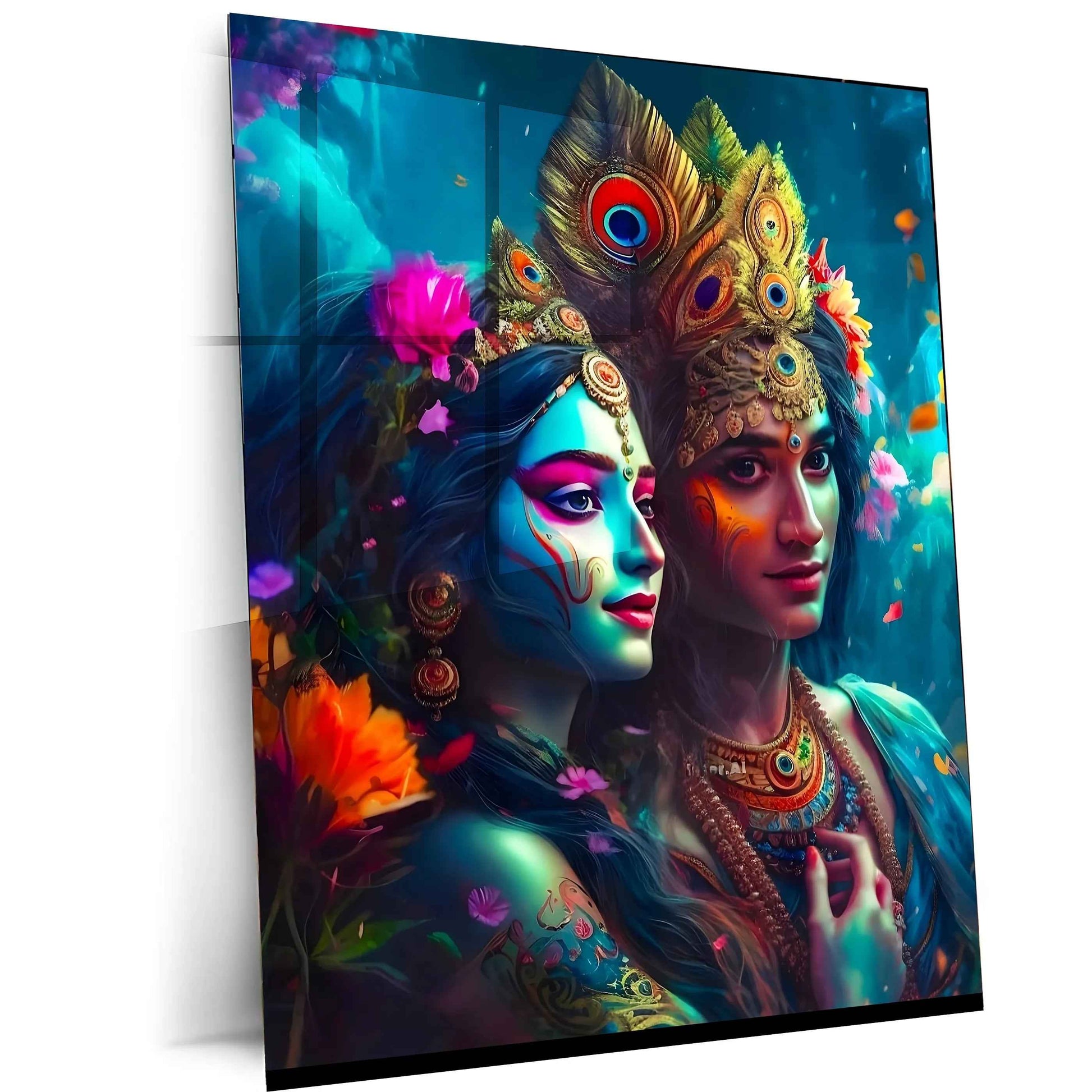 Radha Krishna Metal Poster - TURTLEWINGS
