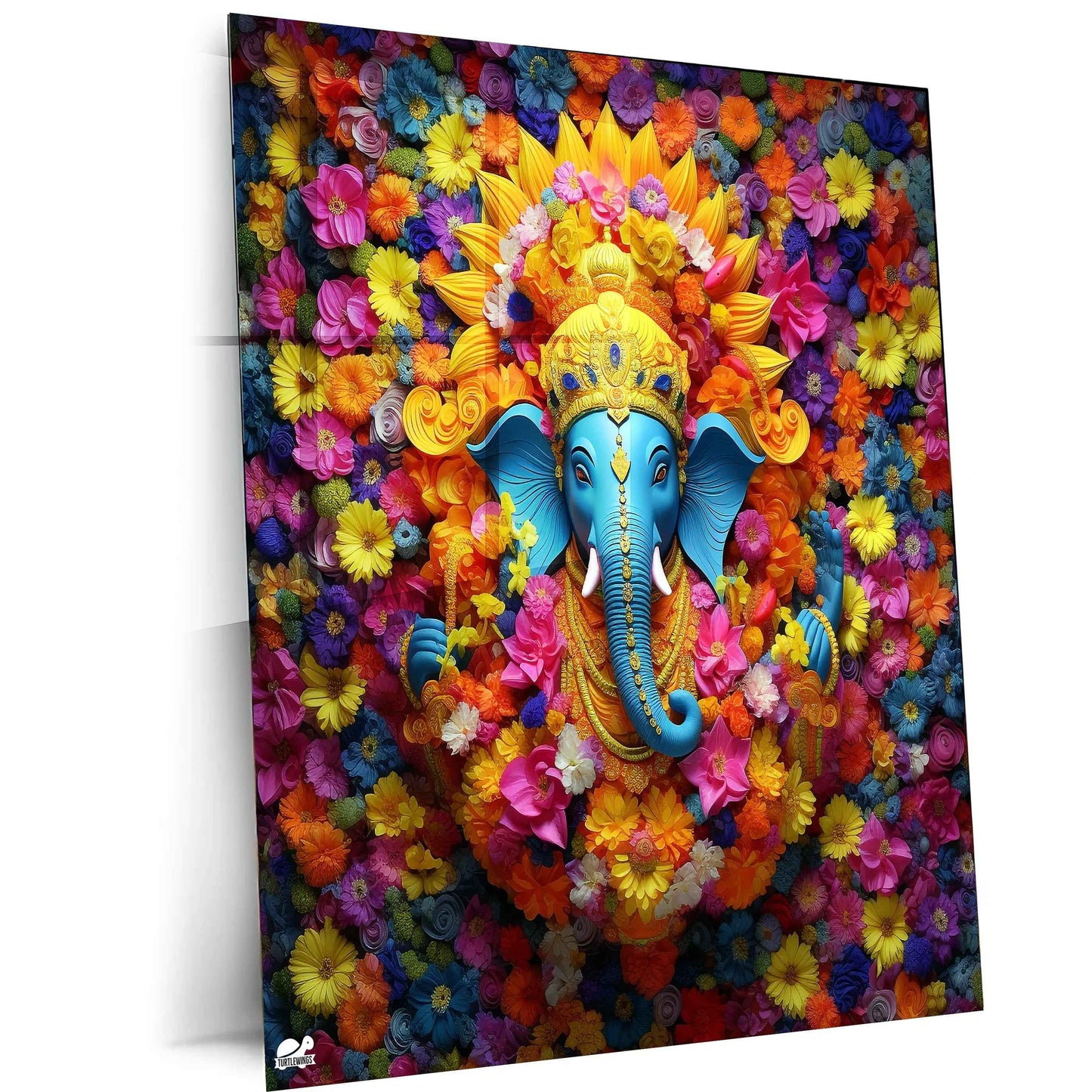 Ganpati Metal Poster | Lord Ganesha Spiritual Wall Art 3 - TURTLEWINGS