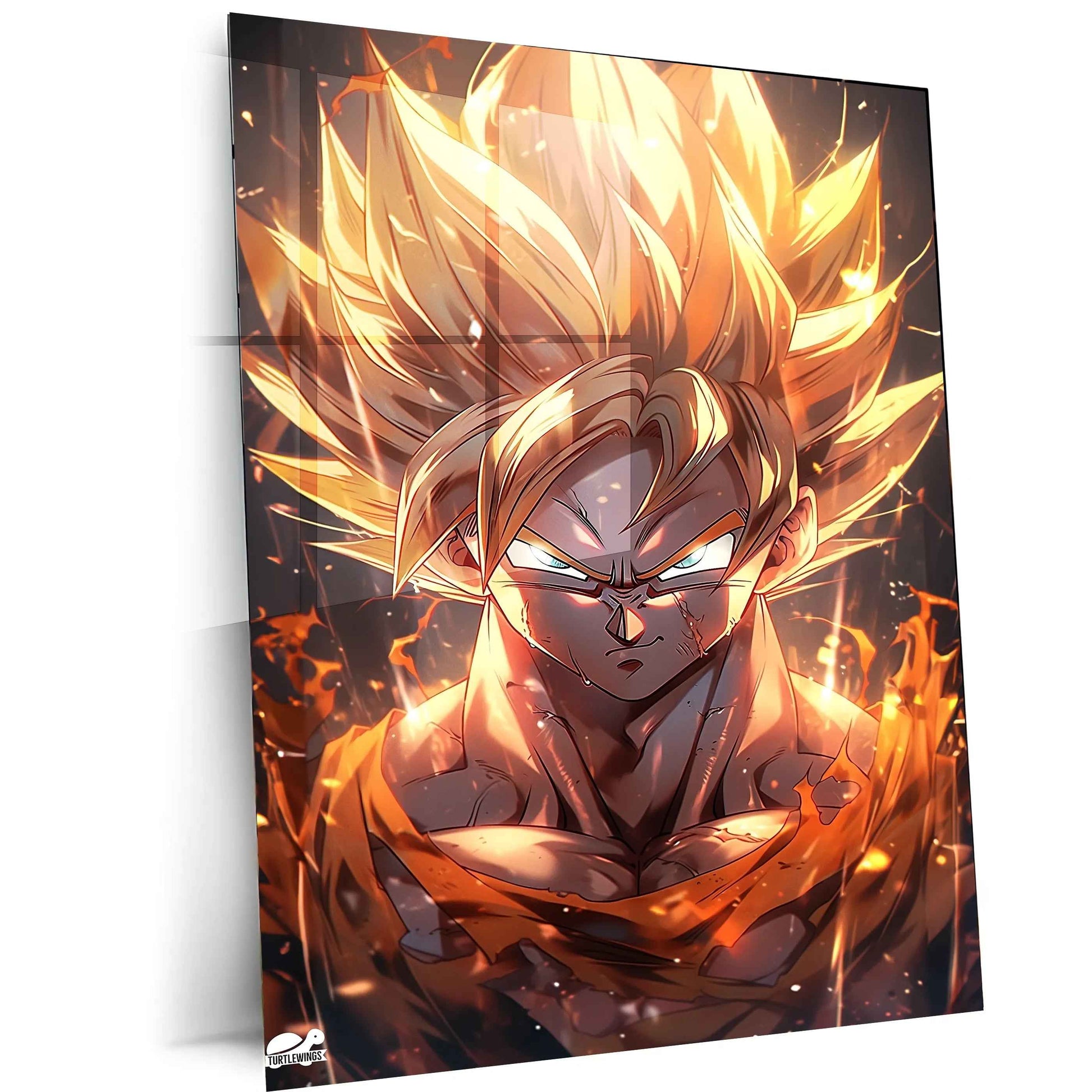 Goku Metal Poster | dbz Super Saiyan Wall Art - TURTLEWINGS