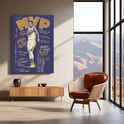Golden State Greatness – Stephen Curry MVP Poster | Basketball Legend Metal Frame Wall Art - TURTLEWINGS
