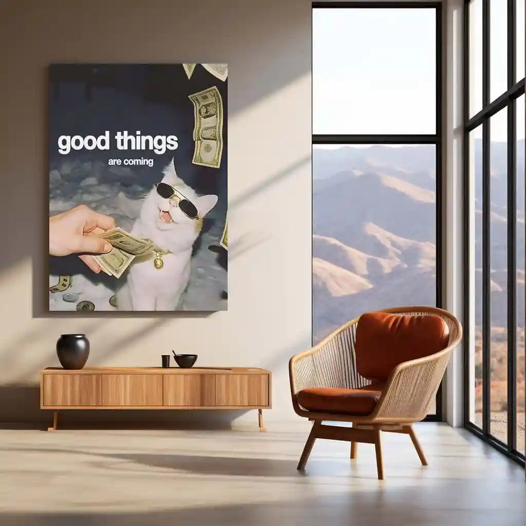 Quote Metal Poster | Good Things Are Coming Metal Poster | Positive Motivation Wall Art | Premium Metal Frame - TURTLEWINGS