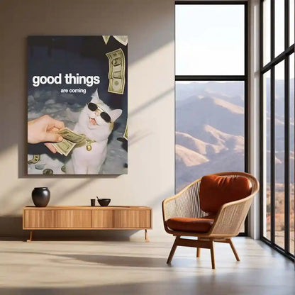 Quote Metal Poster | Good Things Are Coming Metal Poster | Positive Motivation Wall Art | Premium Metal Frame - TURTLEWINGS