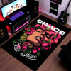 Grace Floral Portrait Area Flat Rug | Elegant Botanical Fashion Artwork Flat Rug | Premium Modern Area Floor Decor