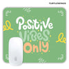 Green Illustrated Positive Vibes Only Small Mousepad