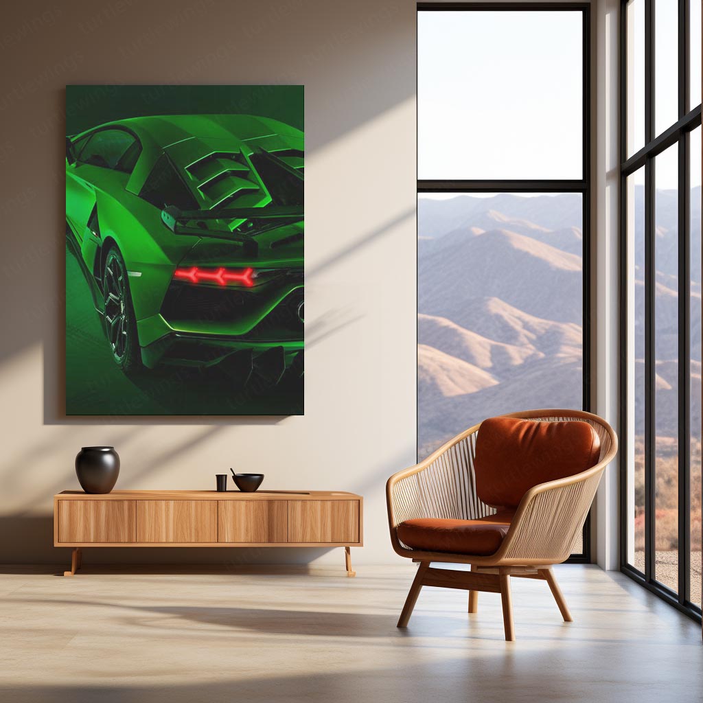 Lamborghini LED Neon Metal Frame Supercar Taillight Wall Art | Exotic Automotive LED Metal Decor