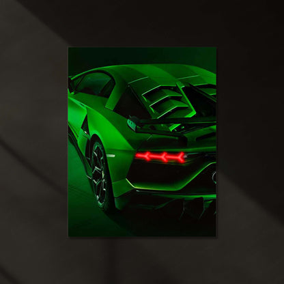 Lamborghini LED Neon Metal Frame Supercar Taillight Wall Art | Exotic Automotive LED Metal Decor