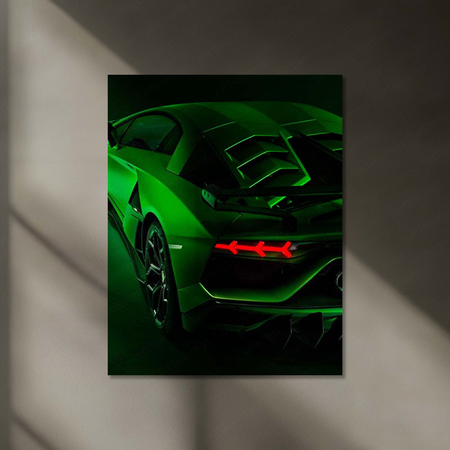 Lamborghini LED Neon Metal Frame Supercar Taillight Wall Art | Exotic Automotive LED Metal Decor