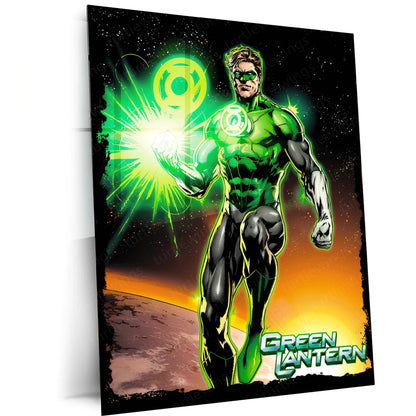 Green Lantern – Emerald Warrior Metal Poster | DC Comics Justice League Wall Frame 01 - TURTLEWINGS