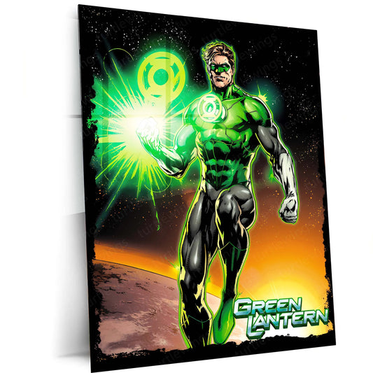 Green Lantern – Emerald Warrior Metal Poster | DC Comics Justice League Wall Frame 01 - TURTLEWINGS