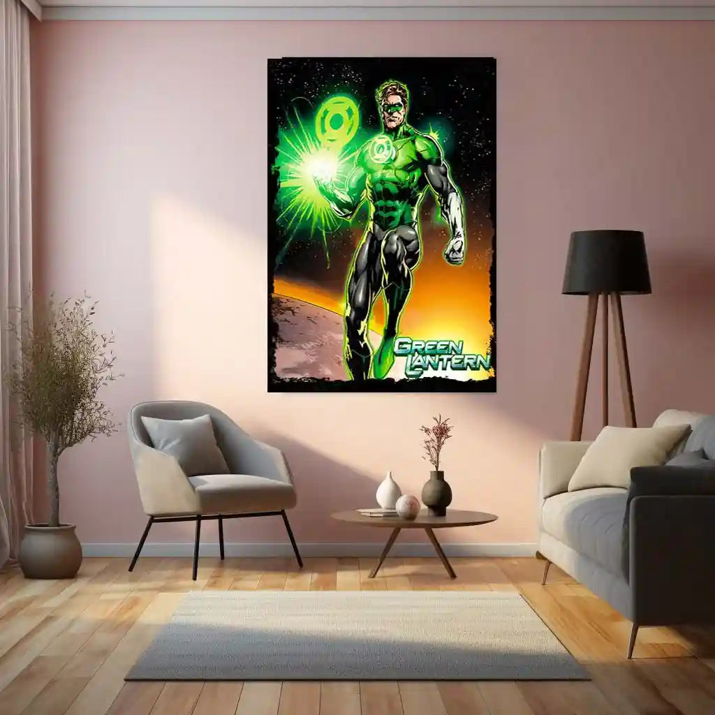 Green Lantern – Emerald Warrior Metal Poster | DC Comics Justice League Wall Frame 01 - TURTLEWINGS