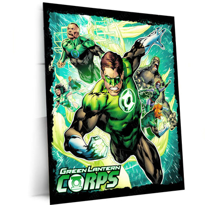 Green Lantern – Emerald Warrior Metal Poster | DC Comics Justice League Wall Frame 02 - TURTLEWINGS