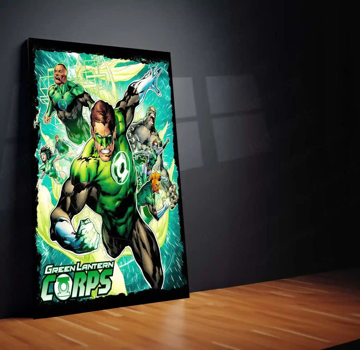 Green Lantern – Emerald Warrior Metal Poster | DC Comics Justice League Wall Frame 02 - TURTLEWINGS