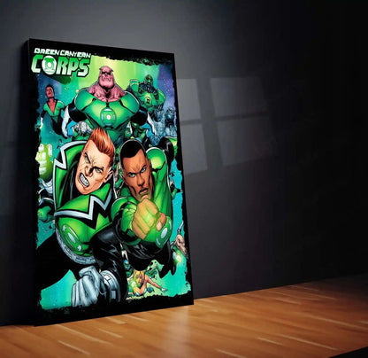 Green Lantern – Emerald Warrior Metal Poster | DC Comics Justice League Wall Frame 03 - TURTLEWINGS