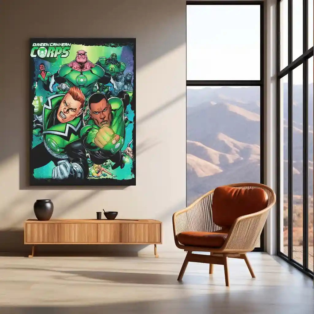 Green Lantern – Emerald Warrior Metal Poster | DC Comics Justice League Wall Frame 03 - TURTLEWINGS