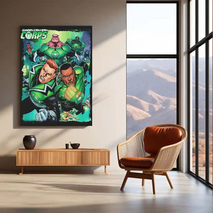 Green Lantern – Emerald Warrior Metal Poster | DC Comics Justice League Wall Frame 03 - TURTLEWINGS