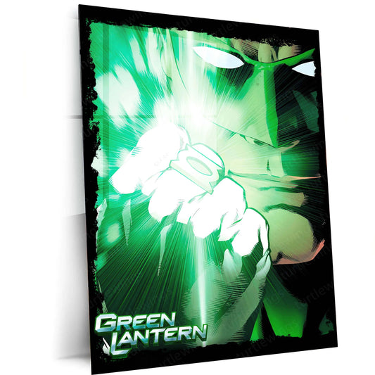 Green Lantern – Emerald Warrior Metal Poster | DC Comics Justice League Wall Frame - TURTLEWINGS