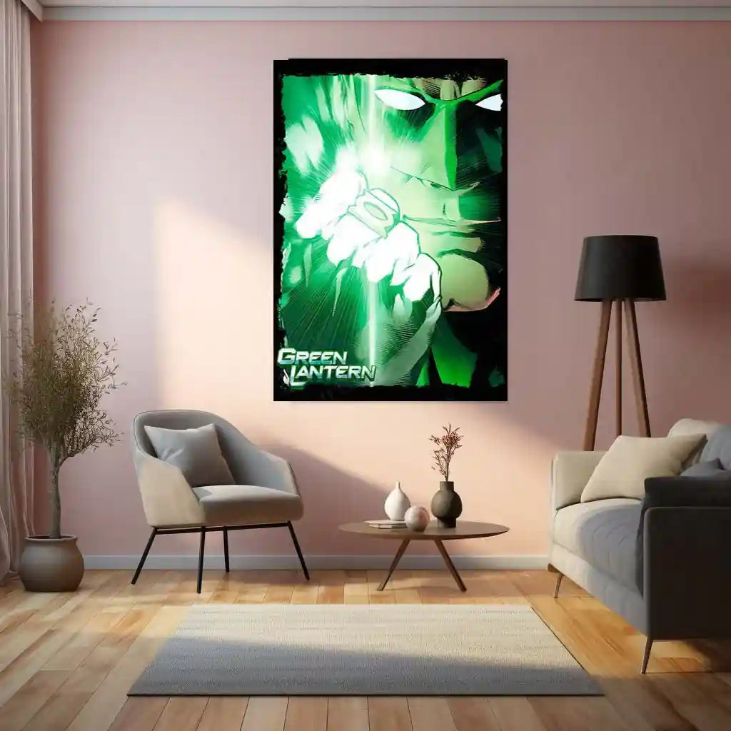 Green Lantern – Emerald Warrior Metal Poster | DC Comics Justice League Wall Frame - TURTLEWINGS