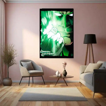 Green Lantern – Emerald Warrior Metal Poster | DC Comics Justice League Wall Frame - TURTLEWINGS