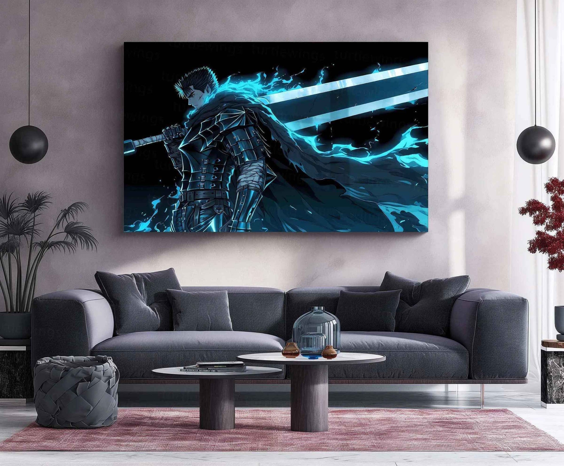 Guts Berserk Neon LED Metal Poster 2 - TURTLEWINGS