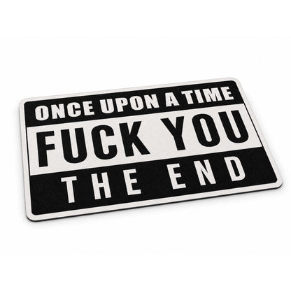 Once Upon a Time Funny Quote Flat Rug | Sarcastic Novelty Statement Flat Rug | Bold Humor Room Floor Decor