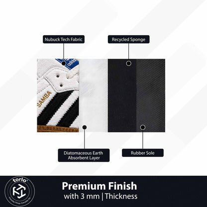 Adidas Samba Classic Cut-out Flat Rug | Iconic White & Black Sneaker Flat Rug | Premium Streetwear Room Decor