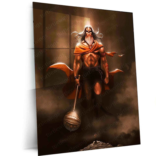Hanuman Metal Poster – Divine Strength & Devotion Wall Art | Bajrangbali Spiritual Decor 7 - TURTLEWINGS