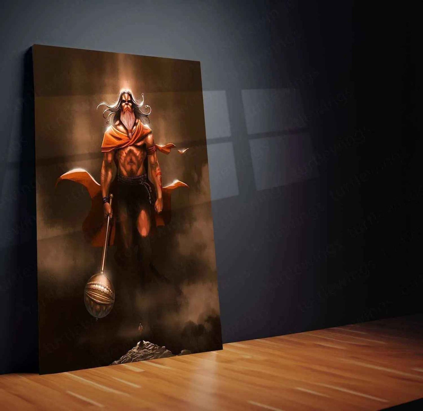 Hanuman Metal Poster – Divine Strength & Devotion Wall Art | Bajrangbali Spiritual Decor 7 - TURTLEWINGS