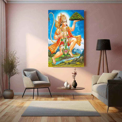Hanuman Metal Poster – Divine Strength & Devotion Wall Art | Bajrangbali Spiritual Decor 8 - TURTLEWINGS