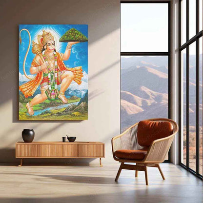 Hanuman Metal Poster – Divine Strength & Devotion Wall Art | Bajrangbali Spiritual Decor 8 - TURTLEWINGS