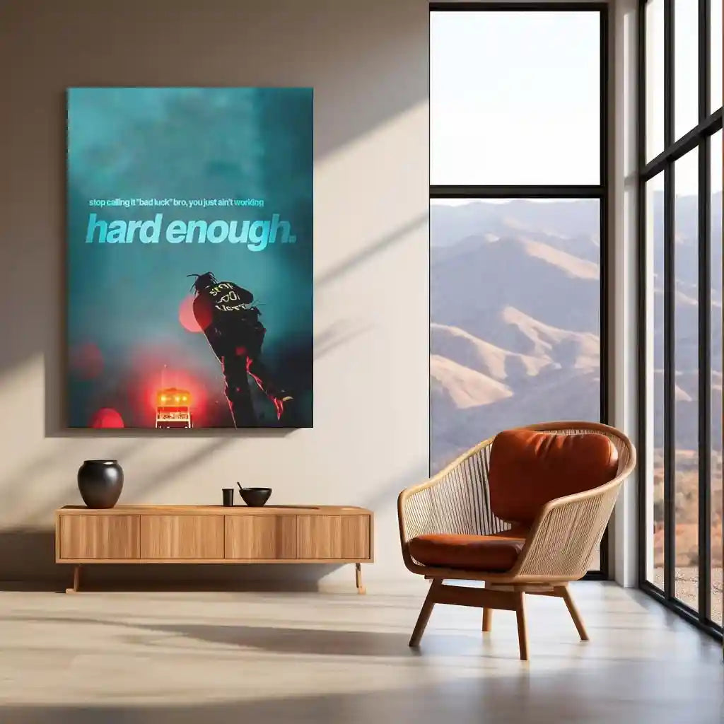 Quote Metal Poster | Travis Scott – Harden Enough Metal Frame No Excuses, Pure Effort Hustle Wall Art | Hard Work > Luck Motivational Quote Metal Poster - TURTLEWINGS 