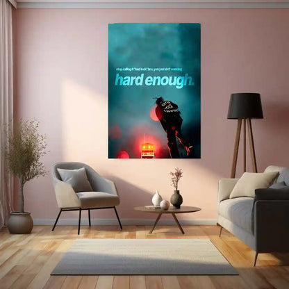 Quote Metal Poster | Travis Scott – Harden Enough Metal Frame No Excuses, Pure Effort Hustle Wall Art | Hard Work > Luck Motivational Quote Metal Poster - TURTLEWINGS 