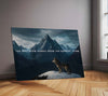 Quote Metal Poster | The Best View Comes from the Hardest Climb – Wolf & Mountain Metal Poster