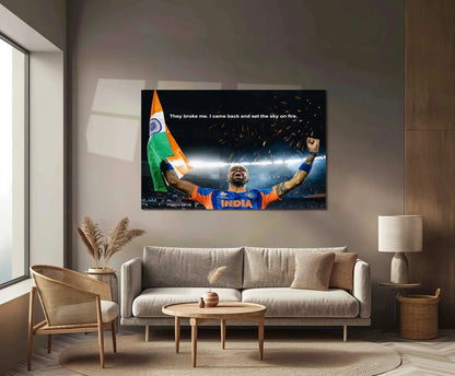 Cricket Metal Frame | Hardik Pandya – They Broke Me, I Came Back And Set The Sky On Fire | ICC Men's T20 World Cup 2026 Metal Frame - TURTLEWINGS 