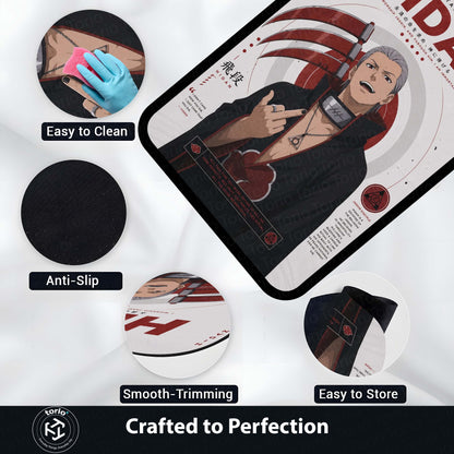 Naruto Hidan Anime Character Flat Rug | Akatsuki Hidan Art Flat Rug | Premium Anime Gaming Room Floor Decor