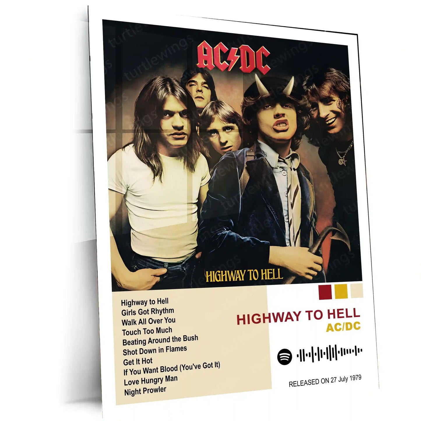 AC/DC Complete Album Collection | Set of 10 | Set of 8 | Set of 4 | Metal Frame Posters High Voltage. Pure Rock Energy. Legendary Wall Statement. - TURTLEWINGS
