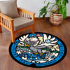 Hisuian Braviary Round Flat Rug | Pokémon Inspired Floor Mat | Anti-Slip 3 mm Absorbent Circle Flat Rug for Bedroom, Gaming Room & Anime Decor
