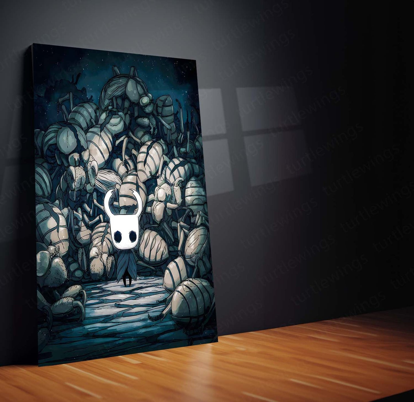 Game Metal Poster | Hollow Knight – The Slayer of Shadows | Cinematic Indie Game Metal Frame Poster