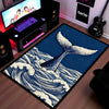Humpback Whale Fluke Art Area Flat Rug | Majestic Ocean Wildlife Floor Mat | Artistic Marine Decor Flat Rug for Living Room, Office & Beach House Decor