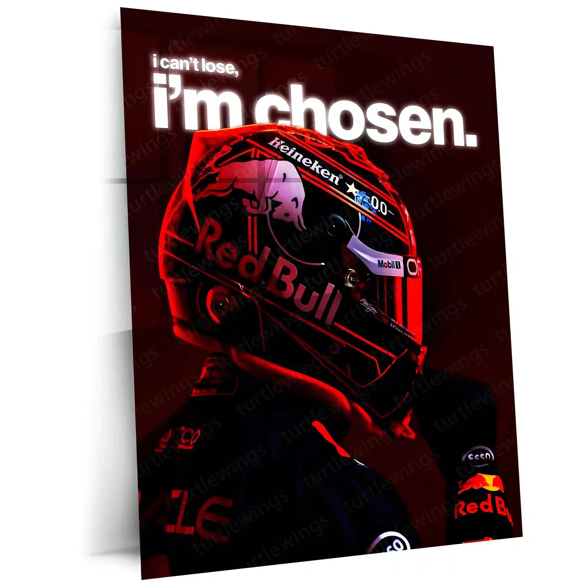 Quote Metal Poster | Max Verstappen – I Can’t Lose, I’m Chosen Metal Frame F1 Champion Destiny & Unshakeable Mindset Wall Art | Elite Racer Motivation Quote Metal Poster - TURTLEWINGS 