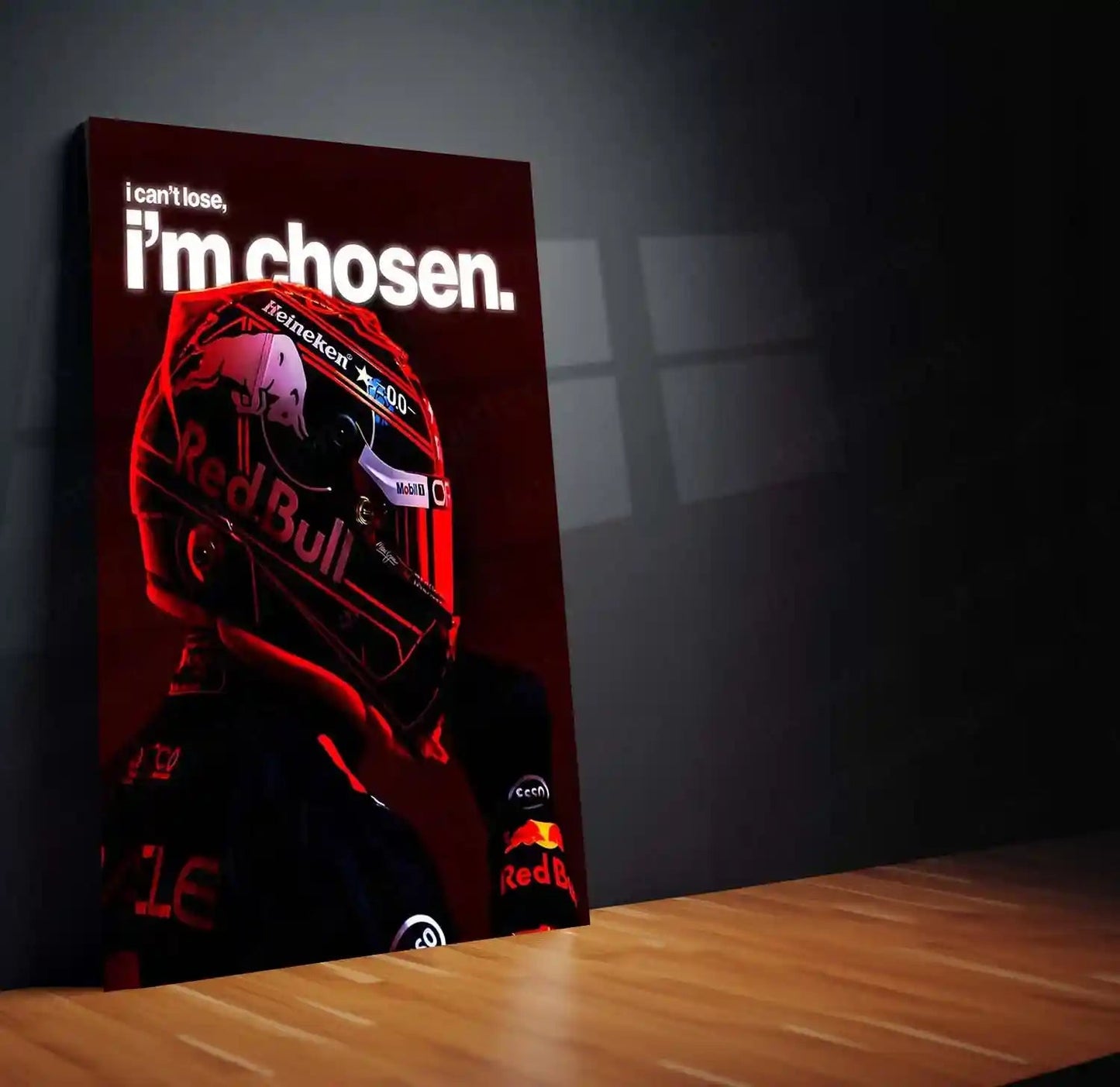 Quote Metal Poster | Max Verstappen – I Can’t Lose, I’m Chosen Metal Frame F1 Champion Destiny & Unshakeable Mindset Wall Art | Elite Racer Motivation Quote Metal Poster - TURTLEWINGS 