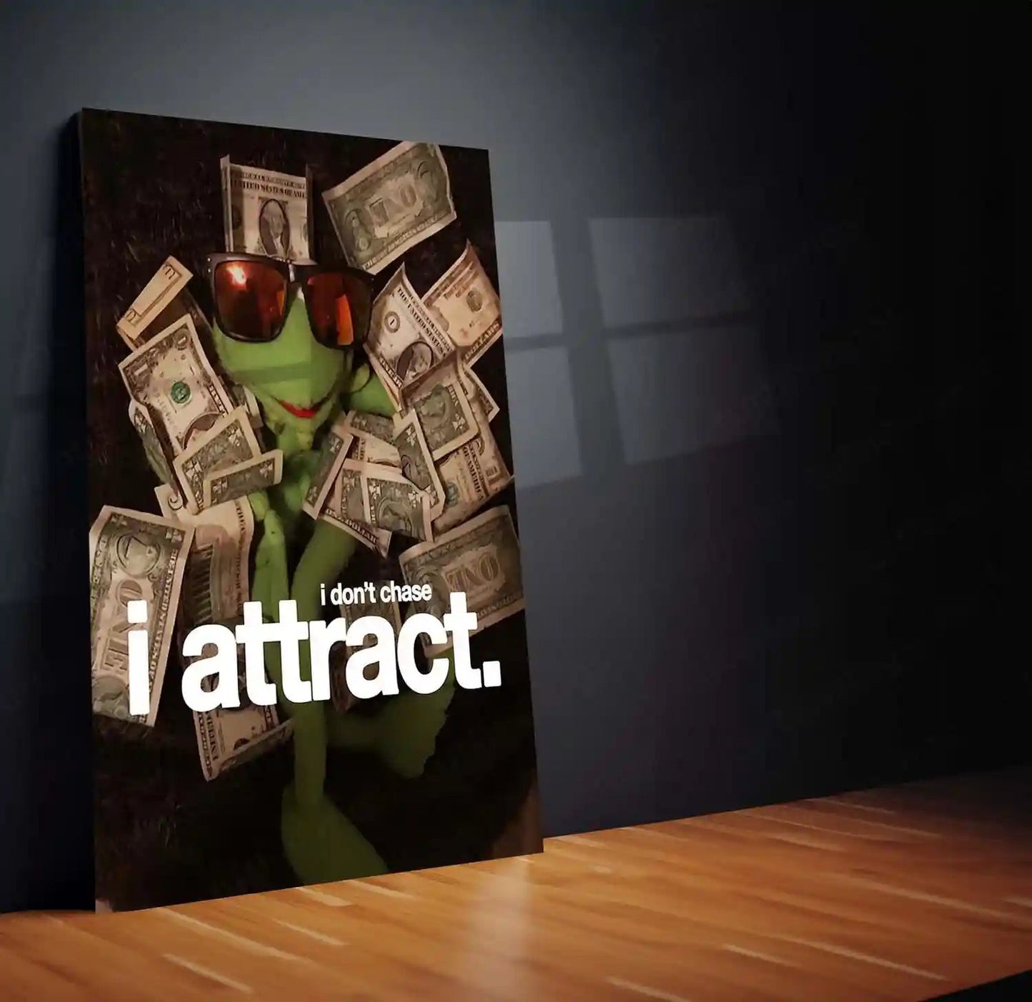 Quote Metal Poster | I Don’t Chase, I Attract Metal Poster | Abundance Mindset Wall Art | Premium Motivational Metal Poster - TURTLEWINGS 