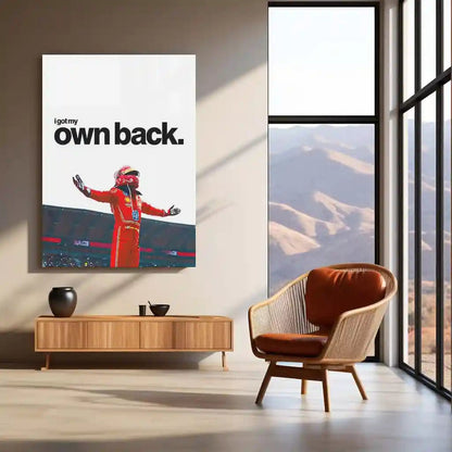 Quote Metal Poster | Carlos Sainz – I Got My Own Back Metal Frame Self-Belief, Redemption & Formula 1 Comeback Wall Art | Independent Racer Mindset Quote Metal Poster - TURTLEWINGS 