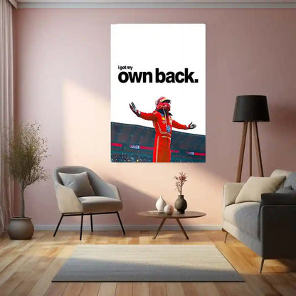 Quote Metal Poster | Carlos Sainz – I Got My Own Back Metal Frame Self-Belief, Redemption & Formula 1 Comeback Wall Art | Independent Racer Mindset Quote Metal Poster - TURTLEWINGS 