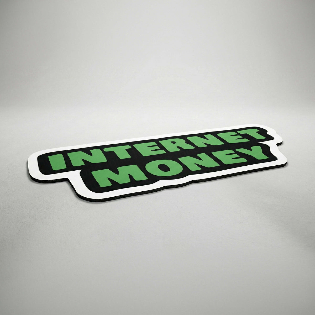 Internet Money Statement Floor Mat (3 mm Thick) | Bold Hustle Quote Cut-Out Flat Rug for Office, Gaming Room & Entrepreneur Decor