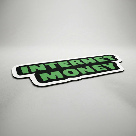 Internet Money Statement Floor Mat (3 mm Thick) | Bold Hustle Quote Cut-Out Flat Rug for Office, Gaming Room & Entrepreneur Decor